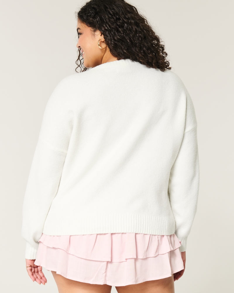 Hollister Comfy Cloud Croissant Graphic Crew Sweater