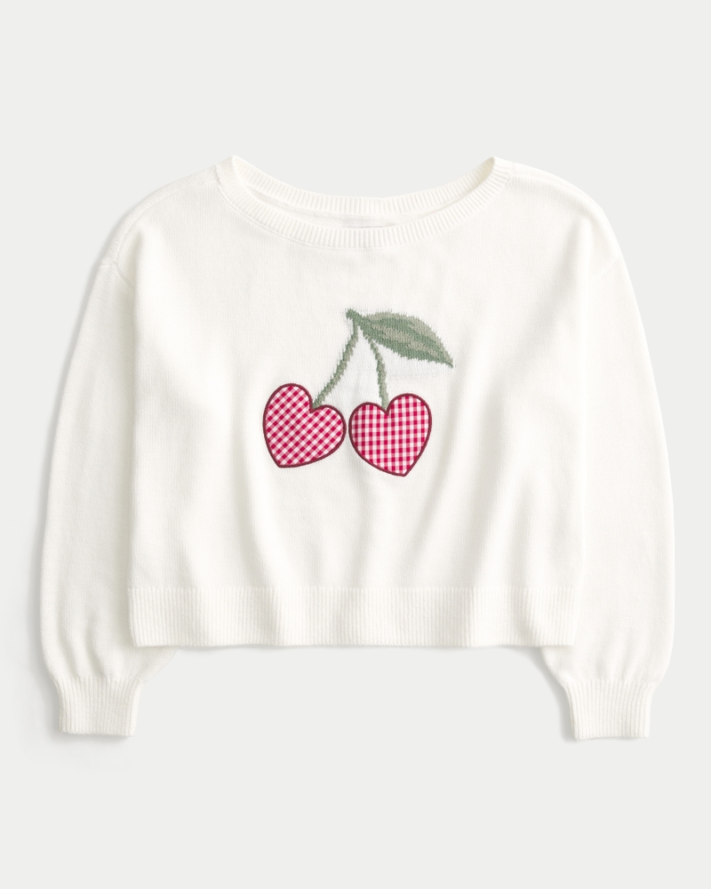Women's Easy Heart Graphic Off-the-Shoulder Sweater Women's Sale