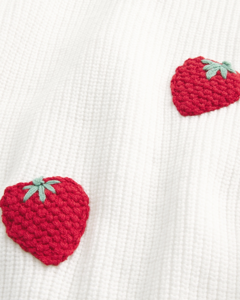 Easy Berry Graphic Off-the-Shoulder Sweater
