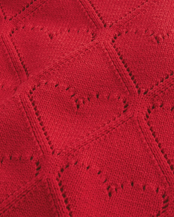 Easy Heart Pattern Off-the-Shoulder Sweater