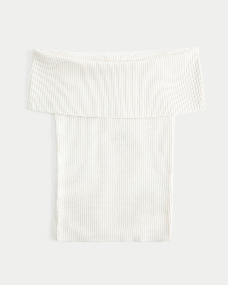 Foldover Off-the-Shoulder Sweater