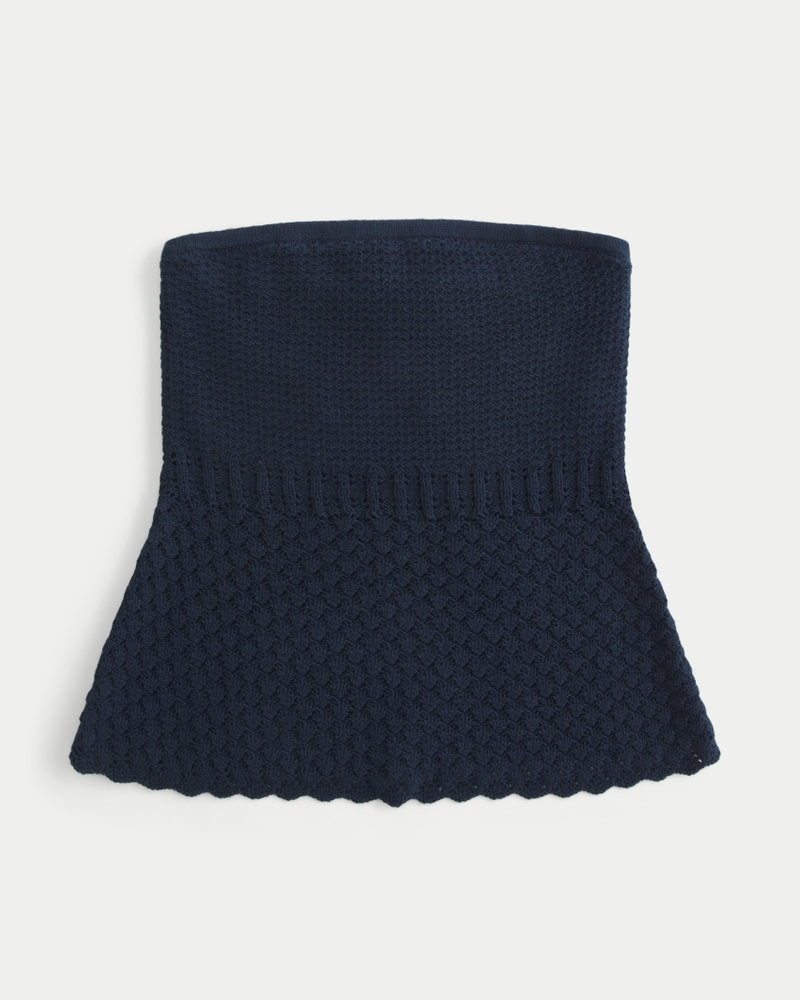 Crochet-Style Sweater Tube Top