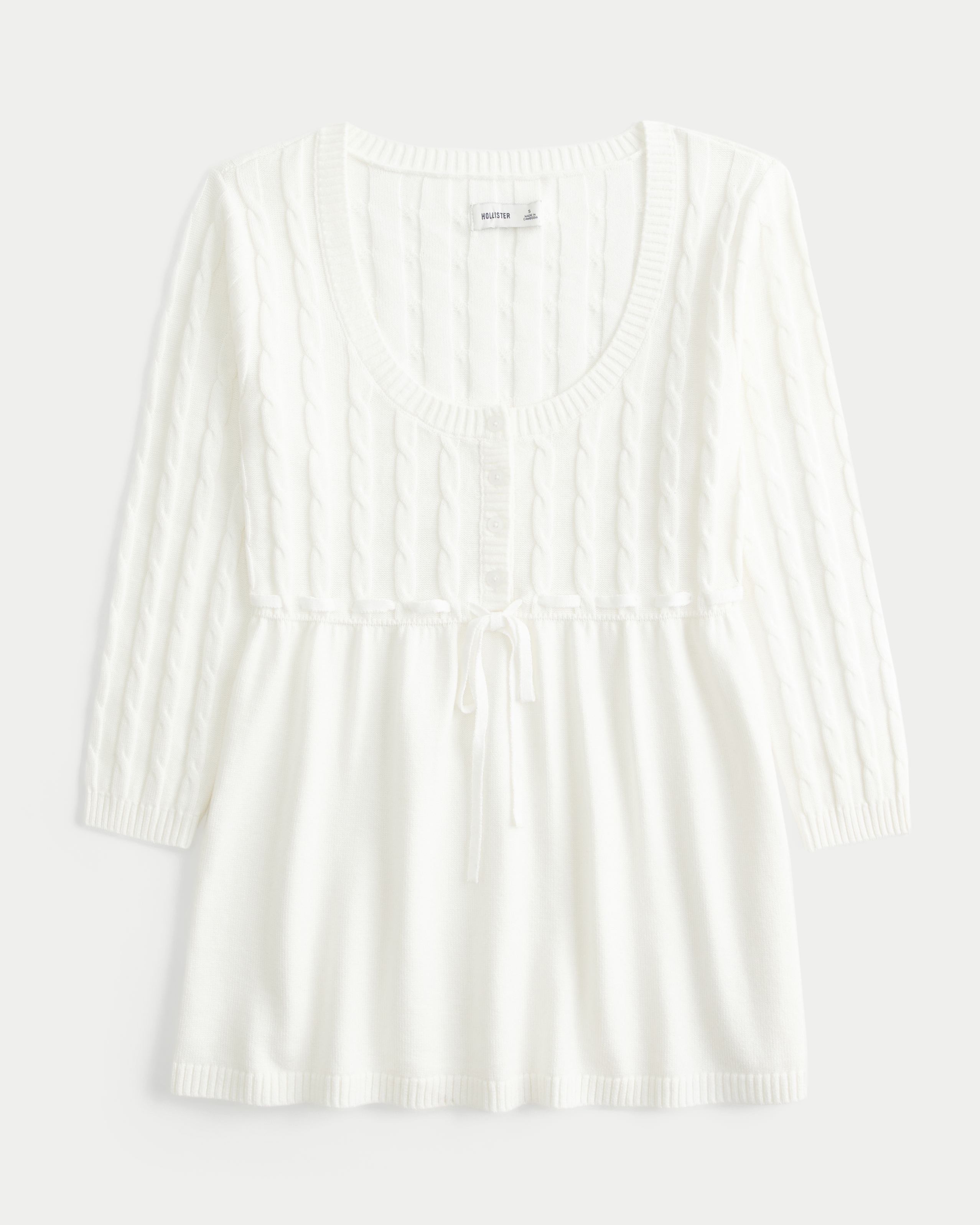 Cable-Knit Babydoll Sweater