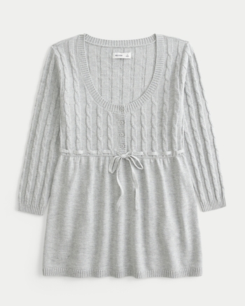 Women's Cable-Knit Babydoll Sweater | Women's New Arrivals | HollisterCo.com