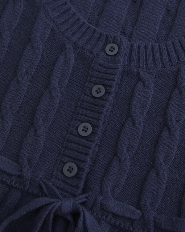 Cable-Knit Babydoll Sweater