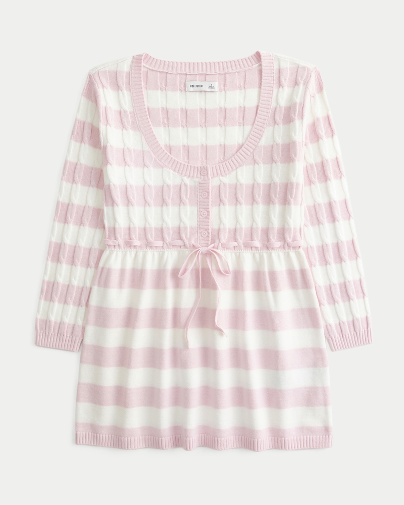 Cable-Knit Babydoll Sweater