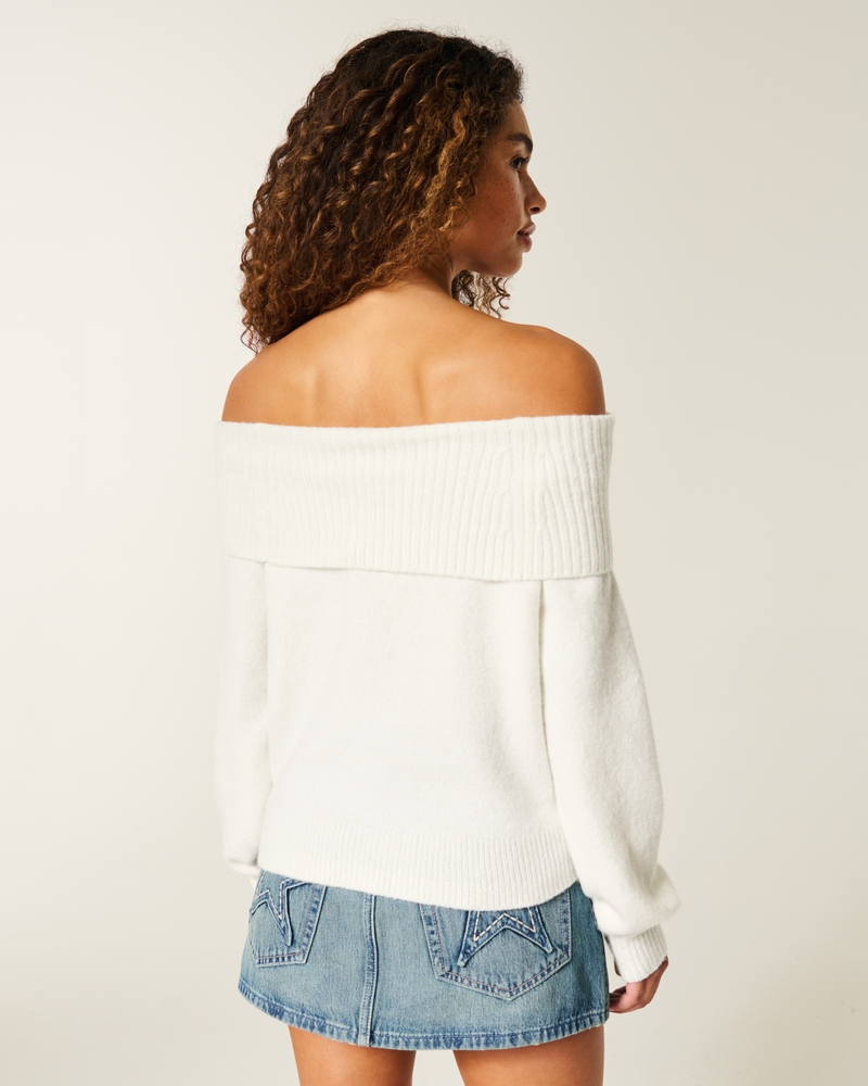 Hollister Comfy Cloud Foldover Off-the-Shoulder Sweater