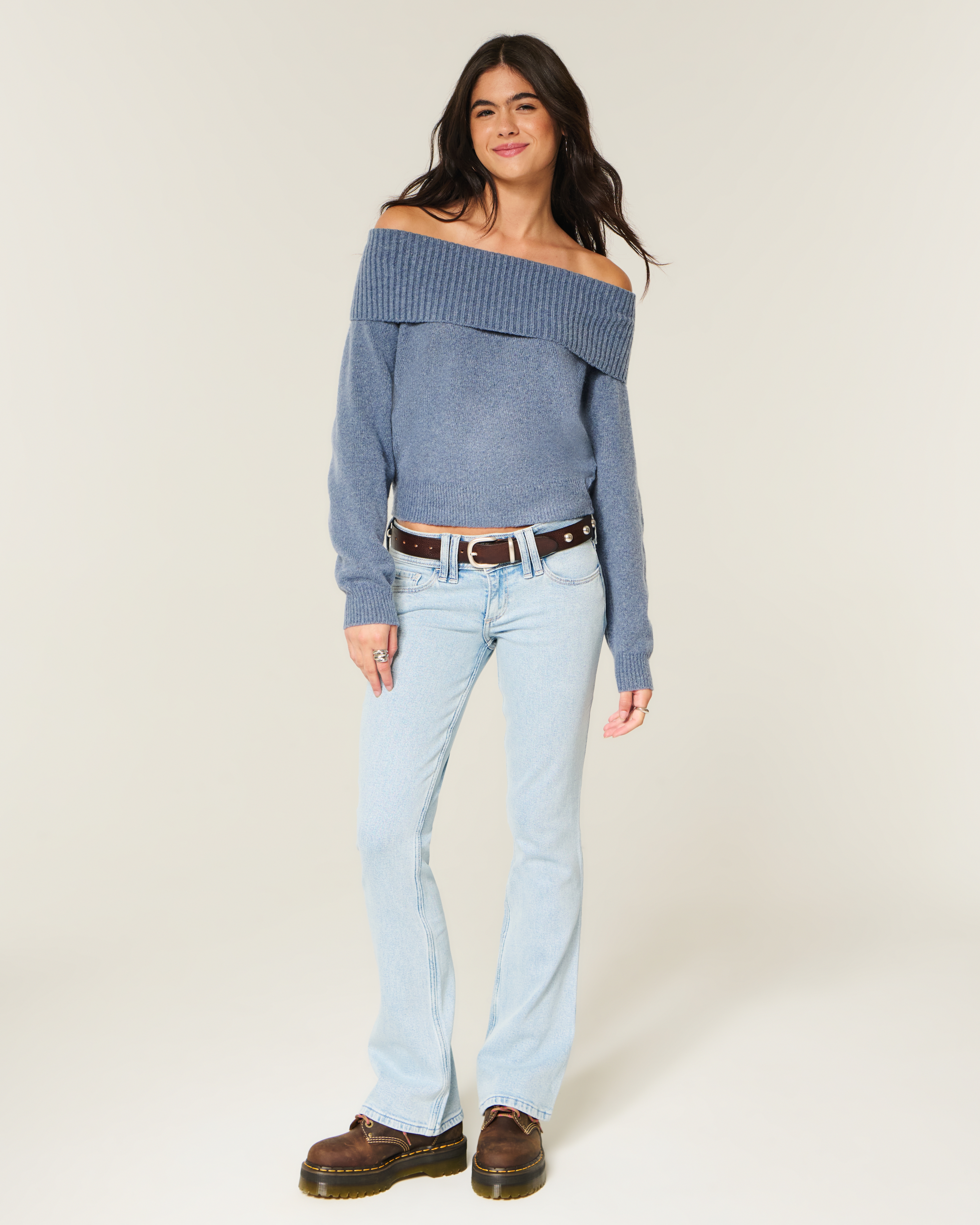 Hollister Comfy Cloud Foldover Off-the-Shoulder Sweater at