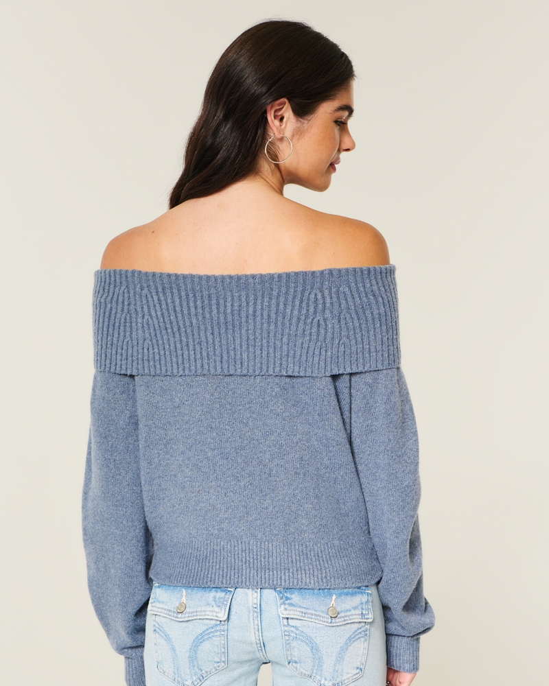 Hollister Comfy Cloud Foldover Off-the-Shoulder Sweater