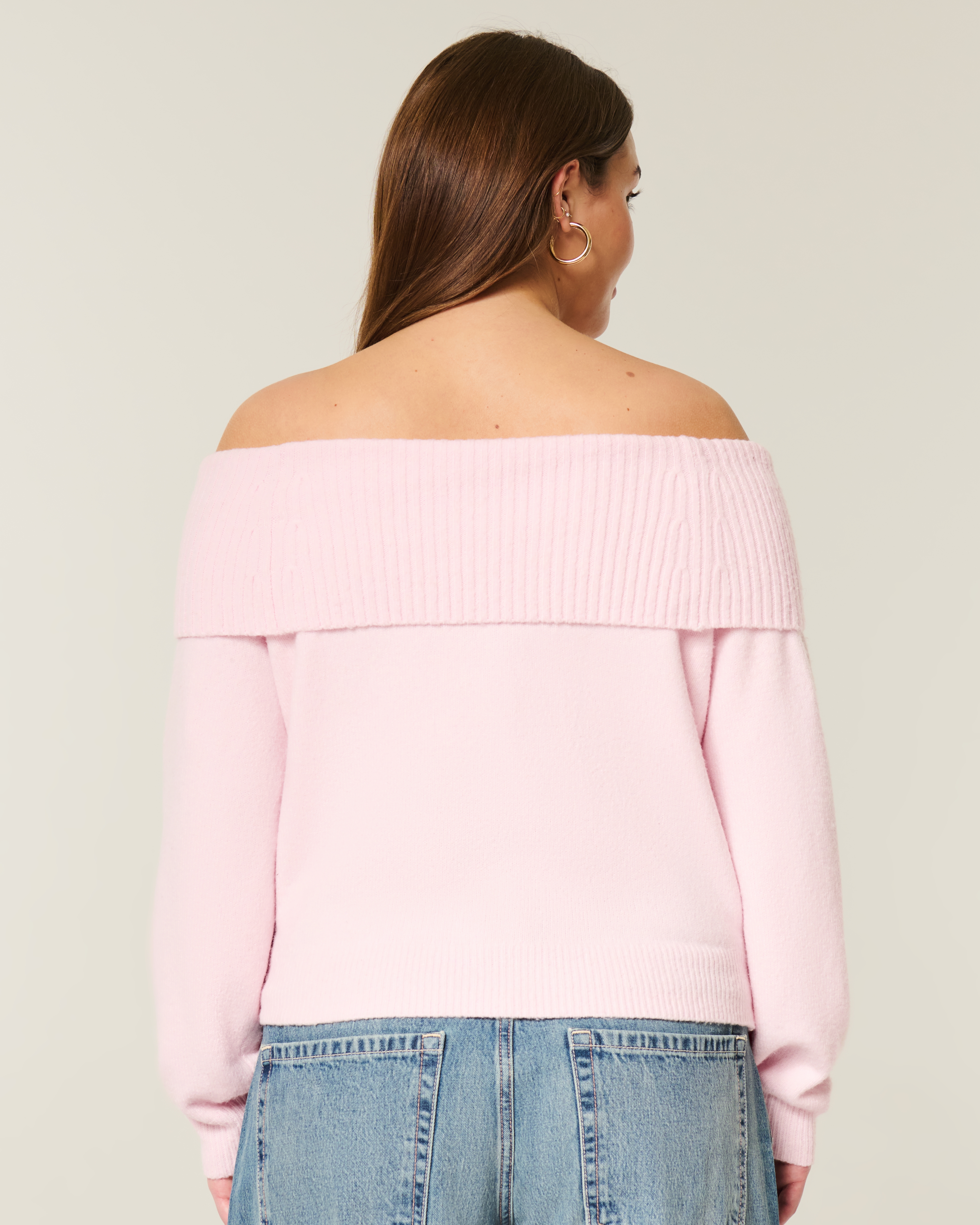Hollister Comfy Cloud Foldover Off-the-Shoulder Sweater