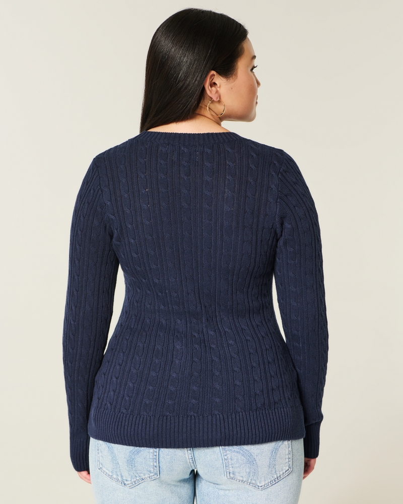Cable-Knit Icon Crew Cardigan