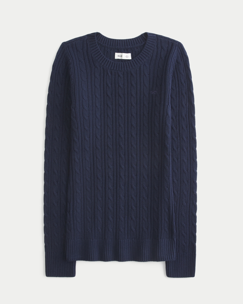 Cable-Knit Icon Crew Cardigan
