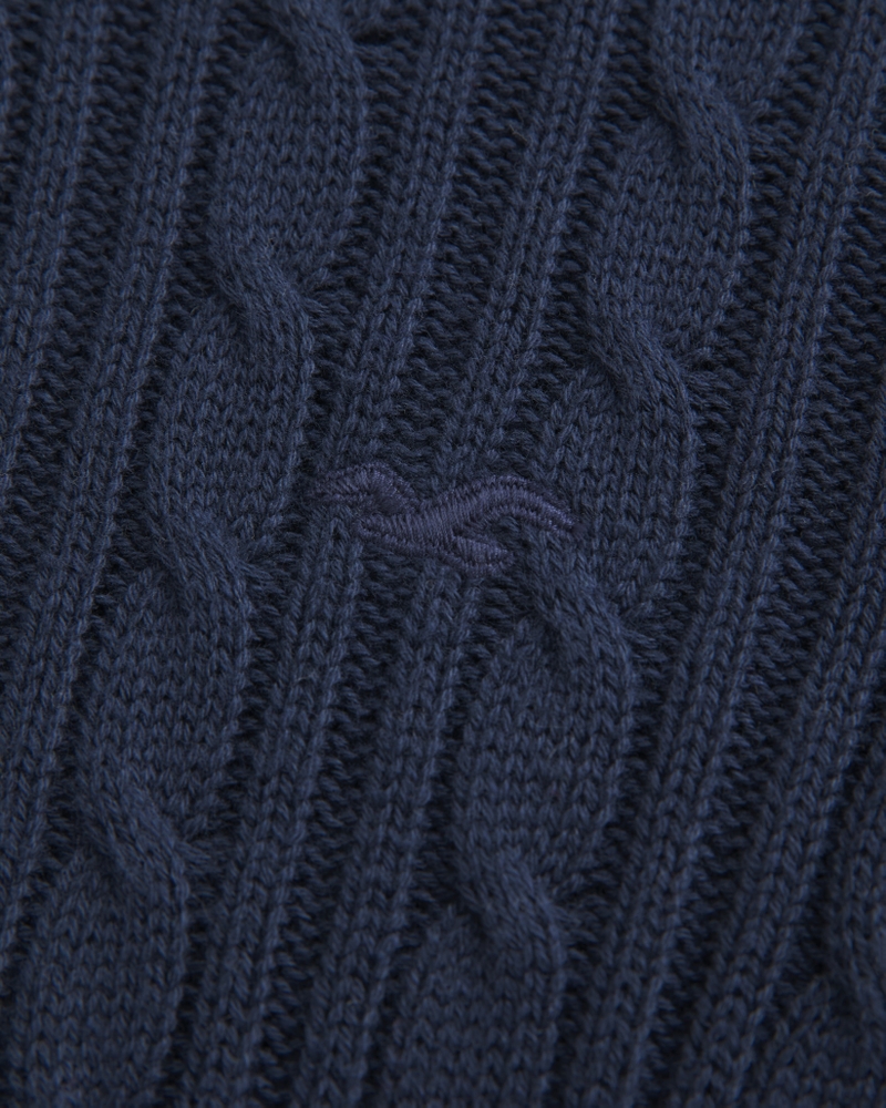 Cable-Knit Icon Crew Cardigan