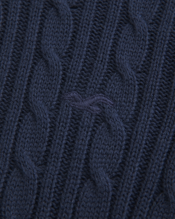 Cable-Knit Icon Crew Cardigan