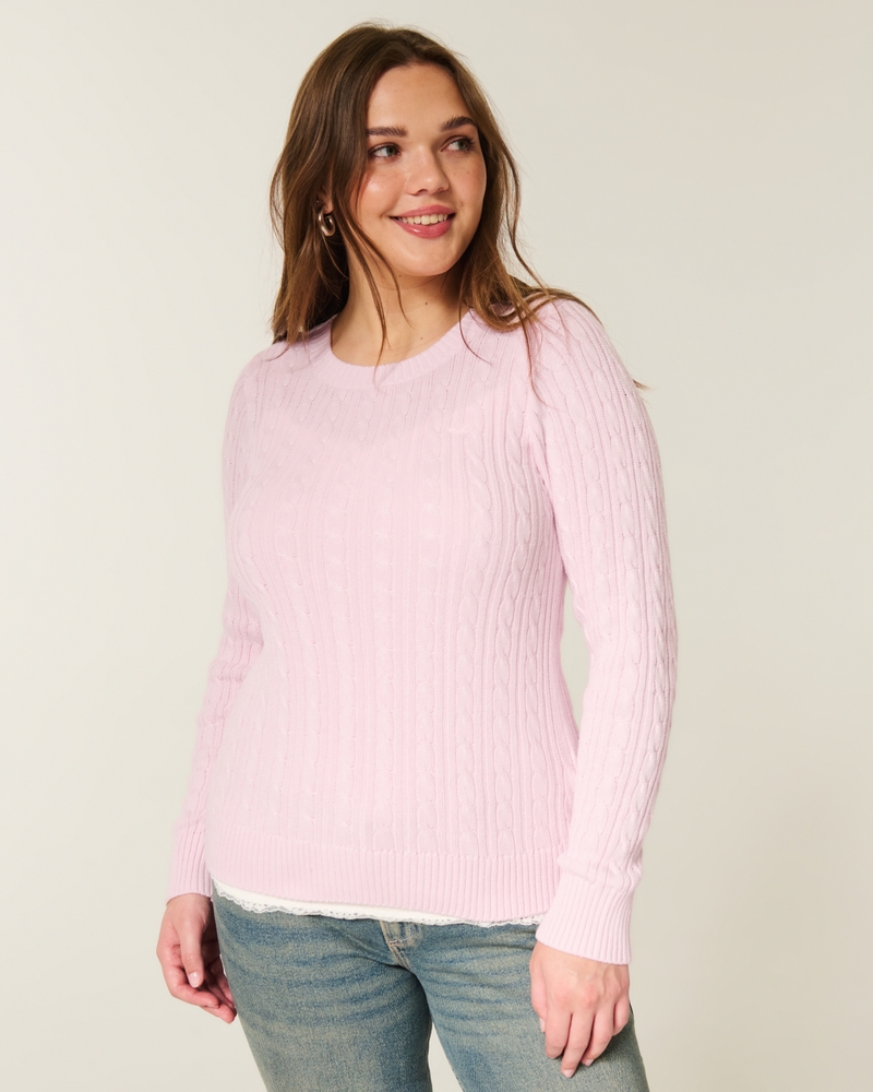 Cable-Knit V-Neck Icon Sweater