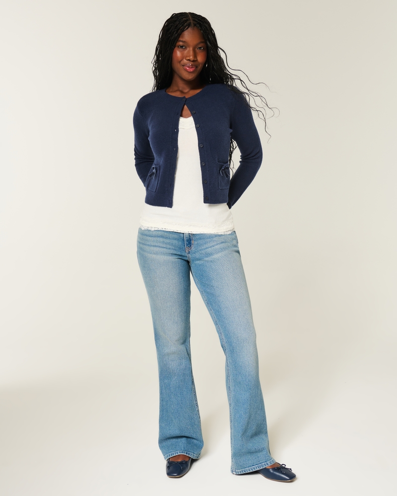 Hollister Comfy Cloud Bow Pocket Cardigan