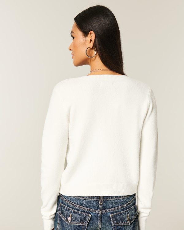 Hollister Comfy Cloud Crew Cardigan, Cloud White view 2