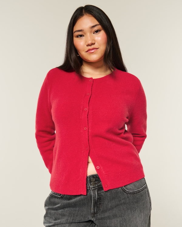 Hollister Comfy Cloud Crew Cardigan, Crimson view 1