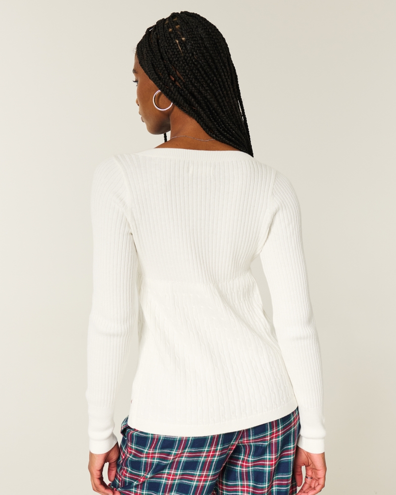 Long-Sleeve Flyaway Babydoll Cardigan