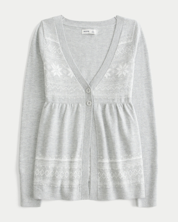 Long-Sleeve Flyaway Babydoll Cardigan