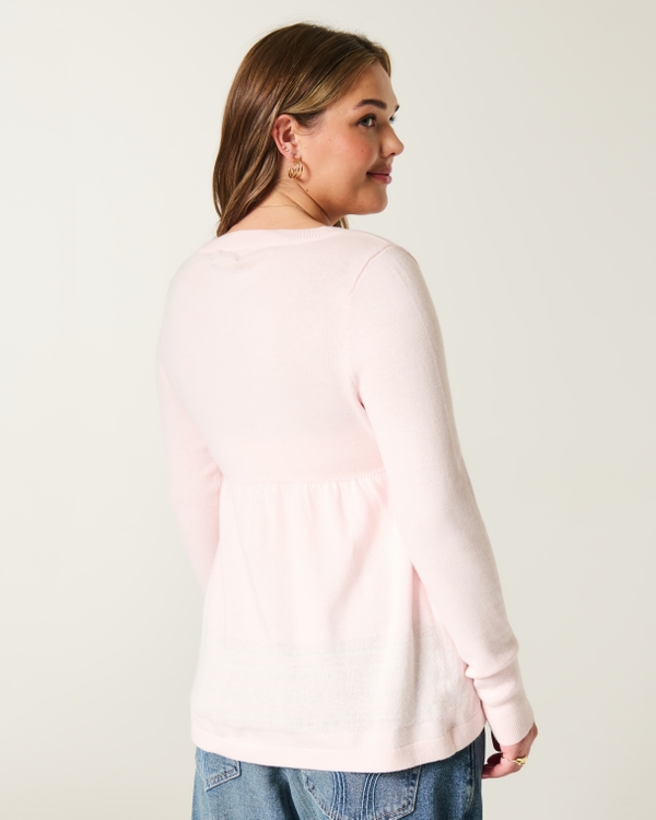 Long-Sleeve Flyaway Babydoll Cardigan