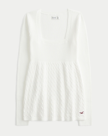 Women's Long-Sleeve Square-Neck Babydoll | Women's Tops | HollisterCo.ca