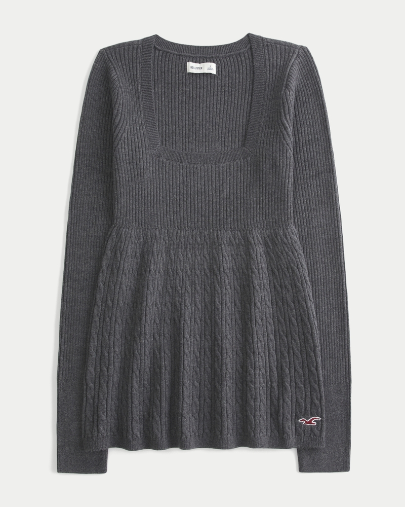 Women's Long-Sleeve Square-Neck Babydoll | Women's Clearance