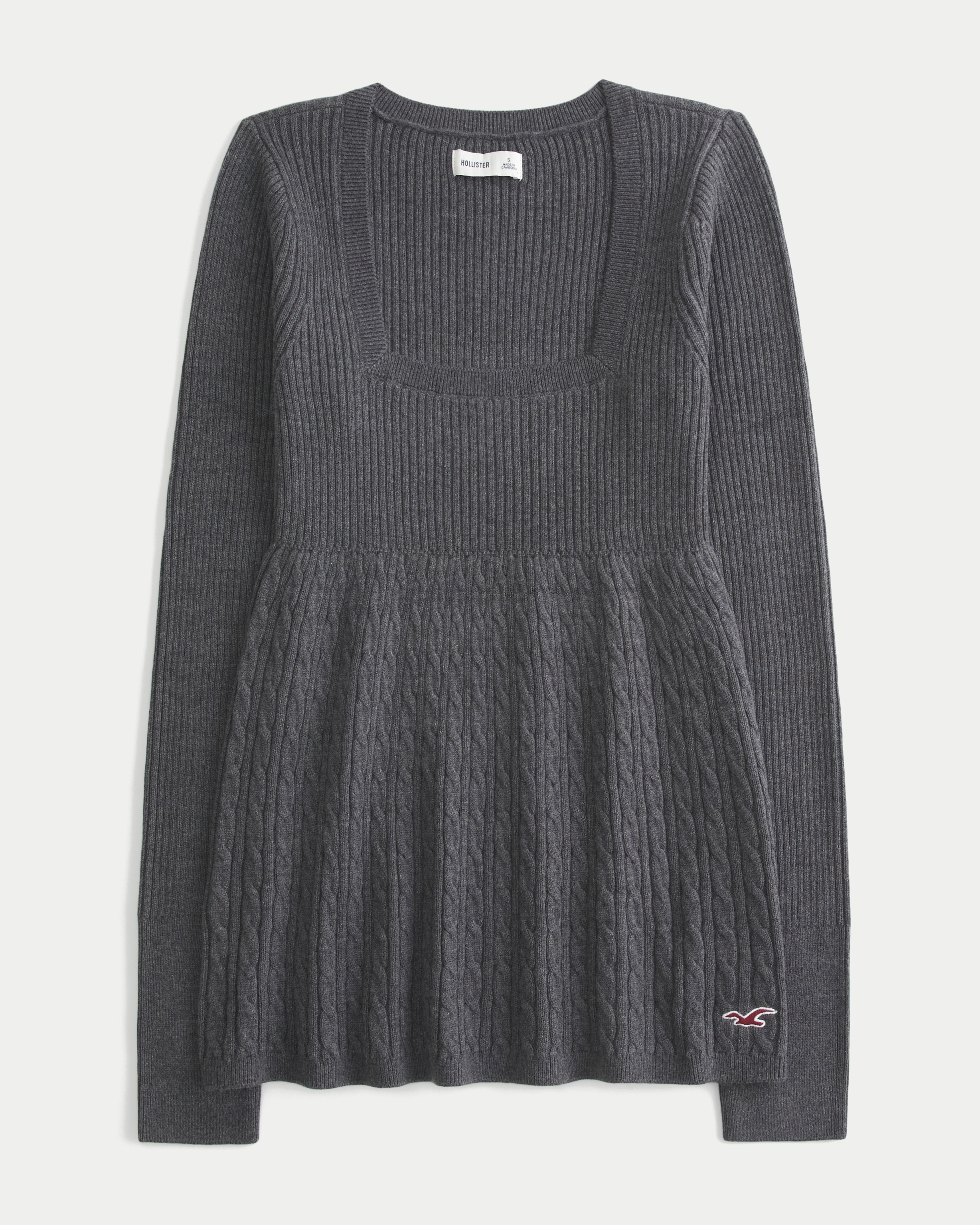 Long-Sleeve Square-Neck Babydoll