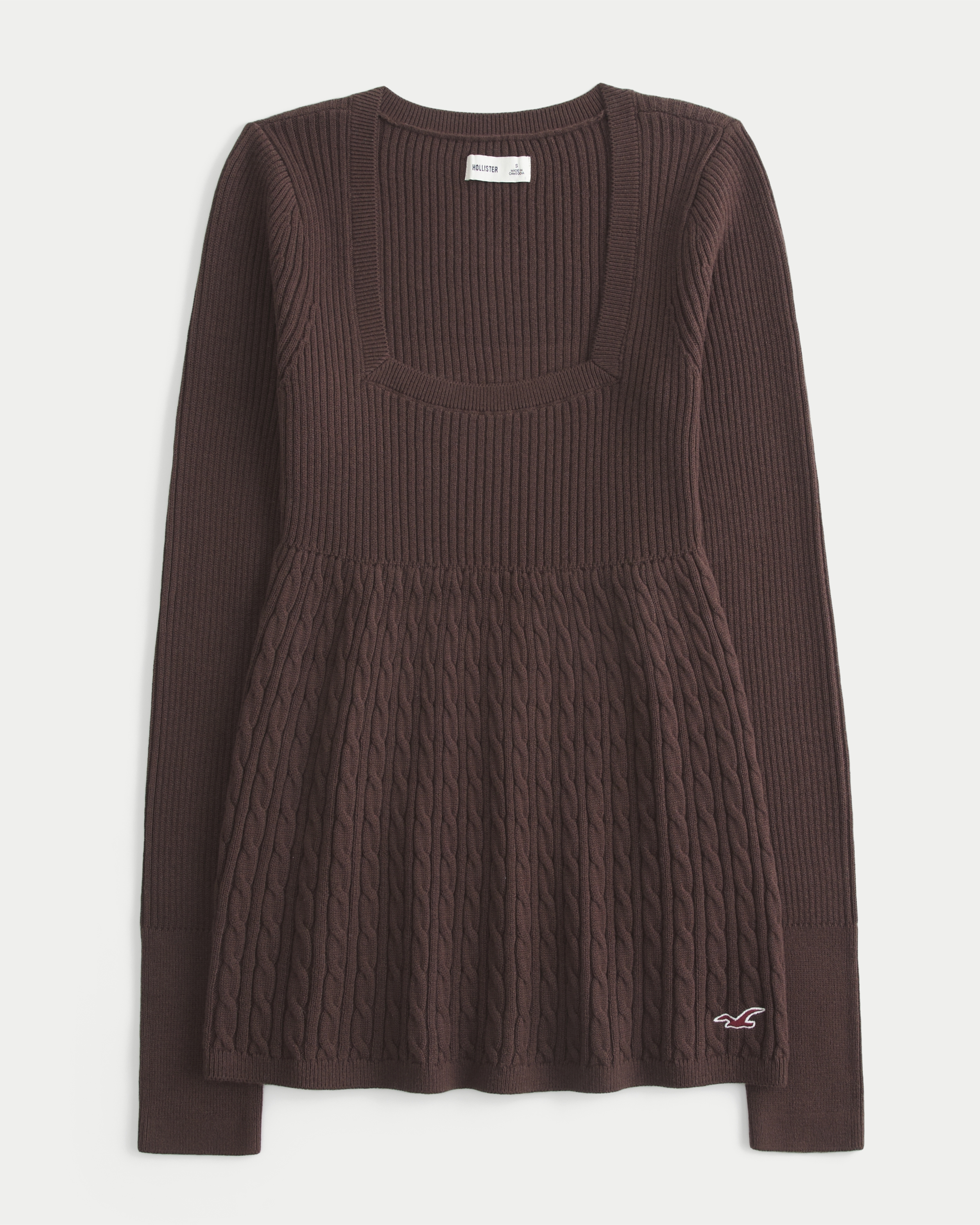 Long-Sleeve Square-Neck Babydoll