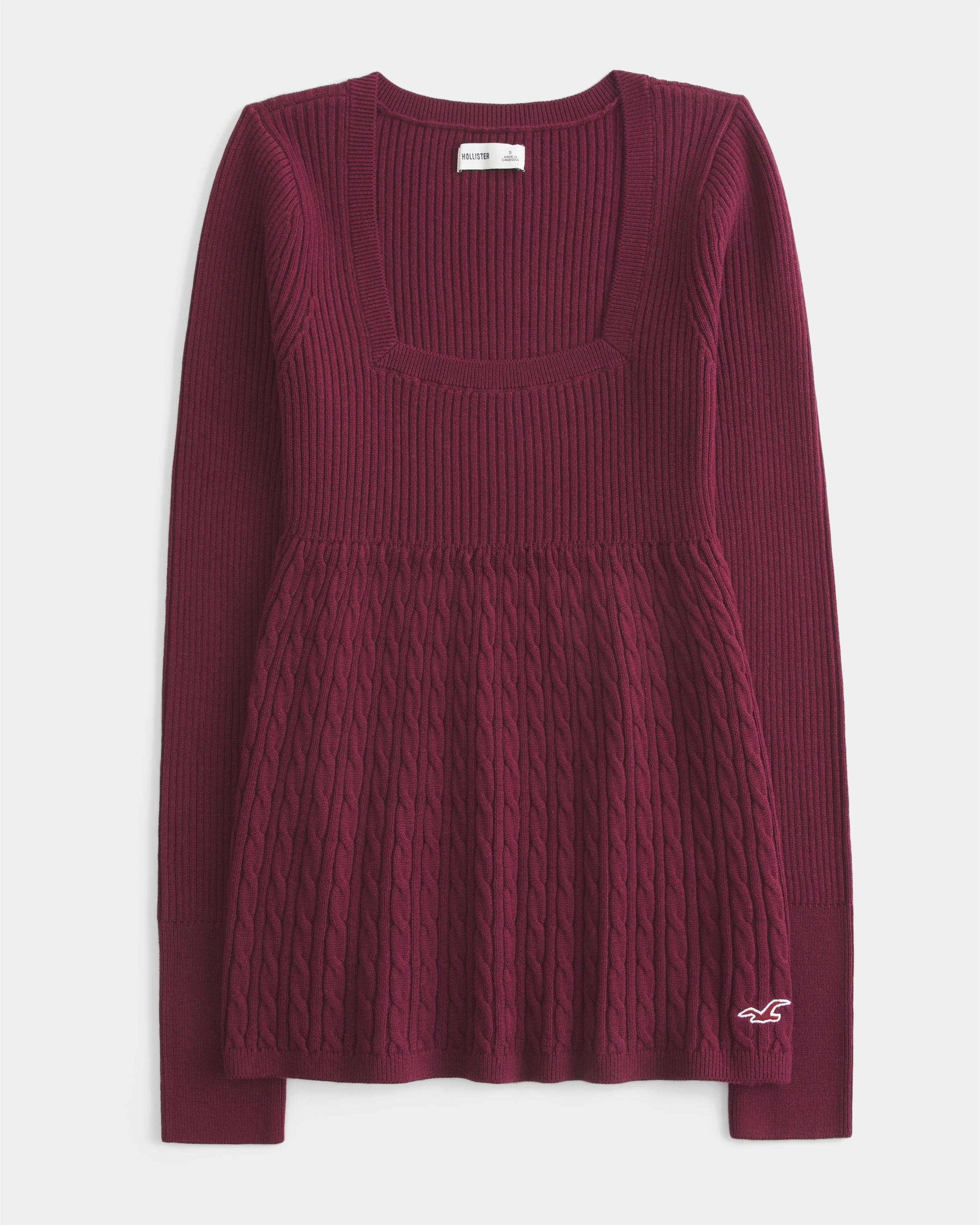 Long-Sleeve Square-Neck Babydoll