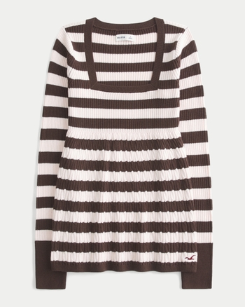 Women's Long-Sleeve Square-Neck Babydoll | Women's Tops | HollisterCo.com