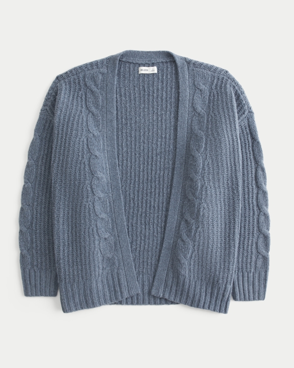 Hollister Comfy Cloud Easy No-Close Cardigan, Blue Grey view 1