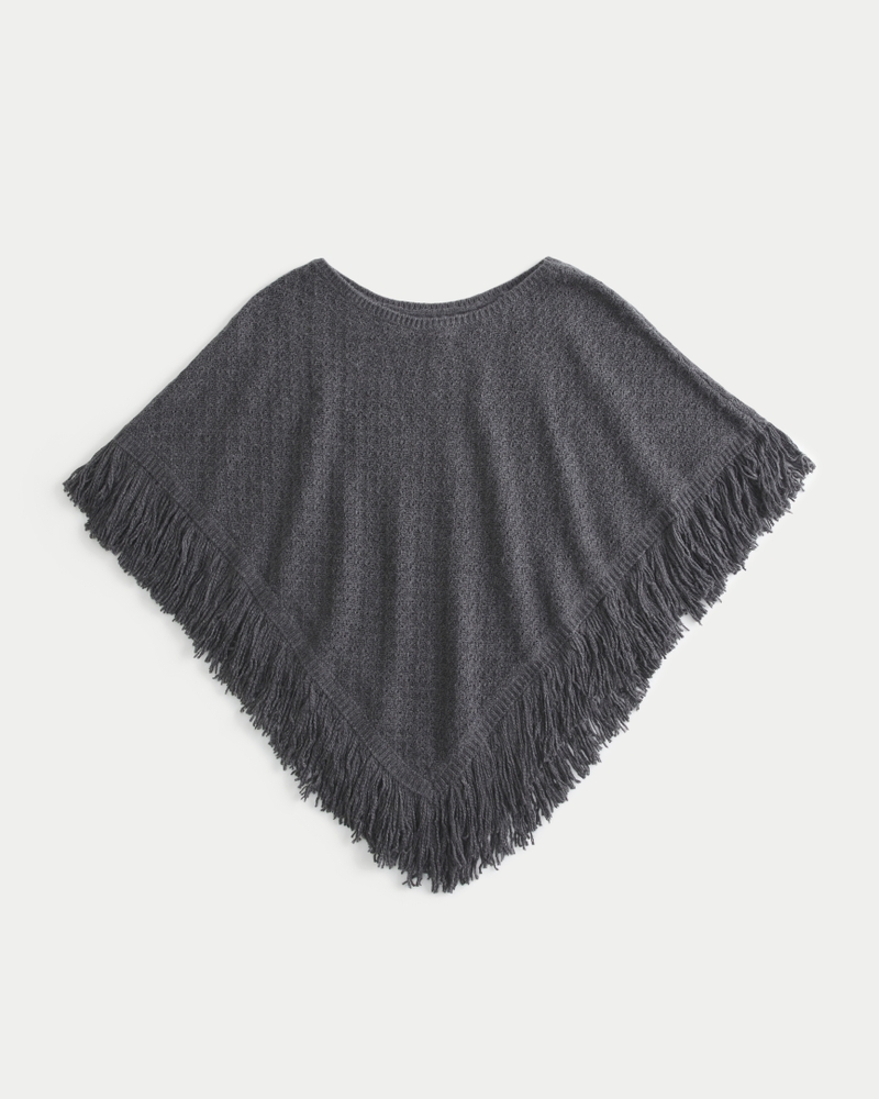 Mujeres Poncho cómodo con flecos Mujeres Prendas superiores