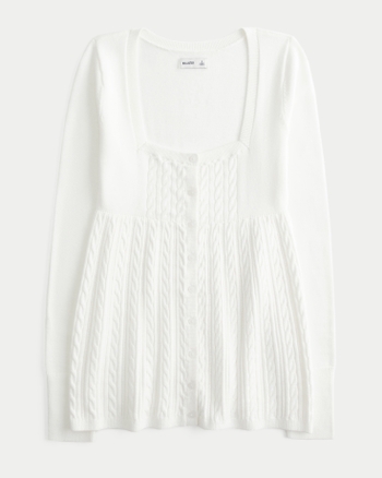 Women's Long-Sleeve Square-Neck Babydoll Sweater | Women's Clearance | HollisterCo.com