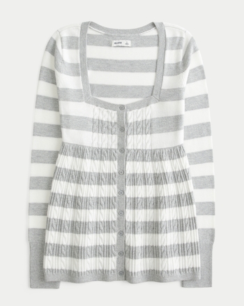 Women's Long-Sleeve Square-Neck Babydoll Sweater | Women's Tops | HollisterCo.com