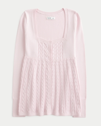 Femmes Pull babydoll décontracté à manches longues et encolure carrée | Femmes Hauts | HollisterCo.com