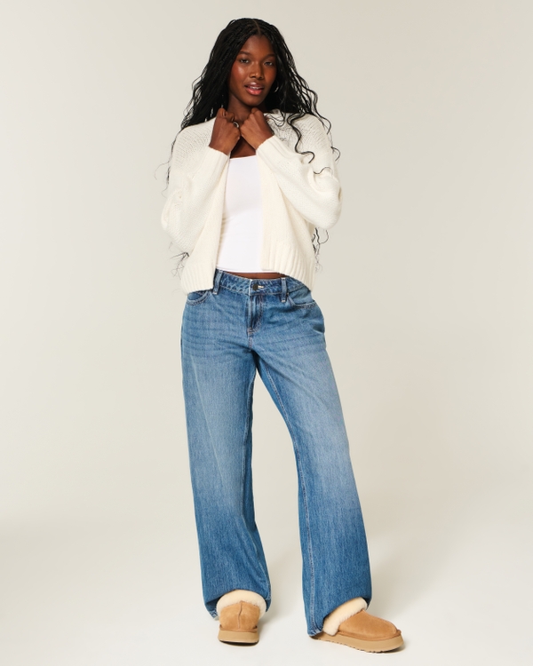 Easy No-Close Lace Sleeve Cardigan, Cloud White view 2
