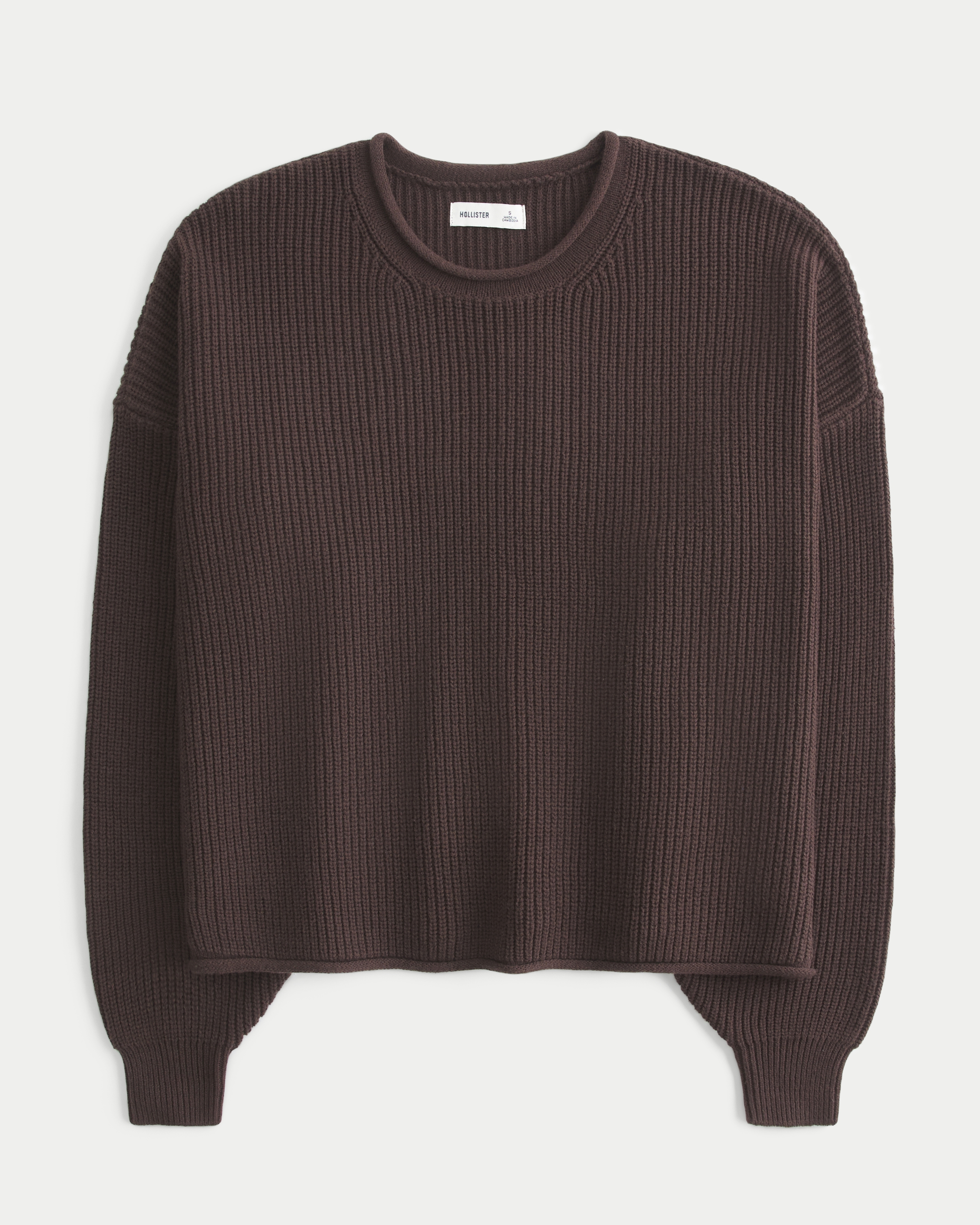 Hollister Easy Rollneck Crew Sweater In Brown