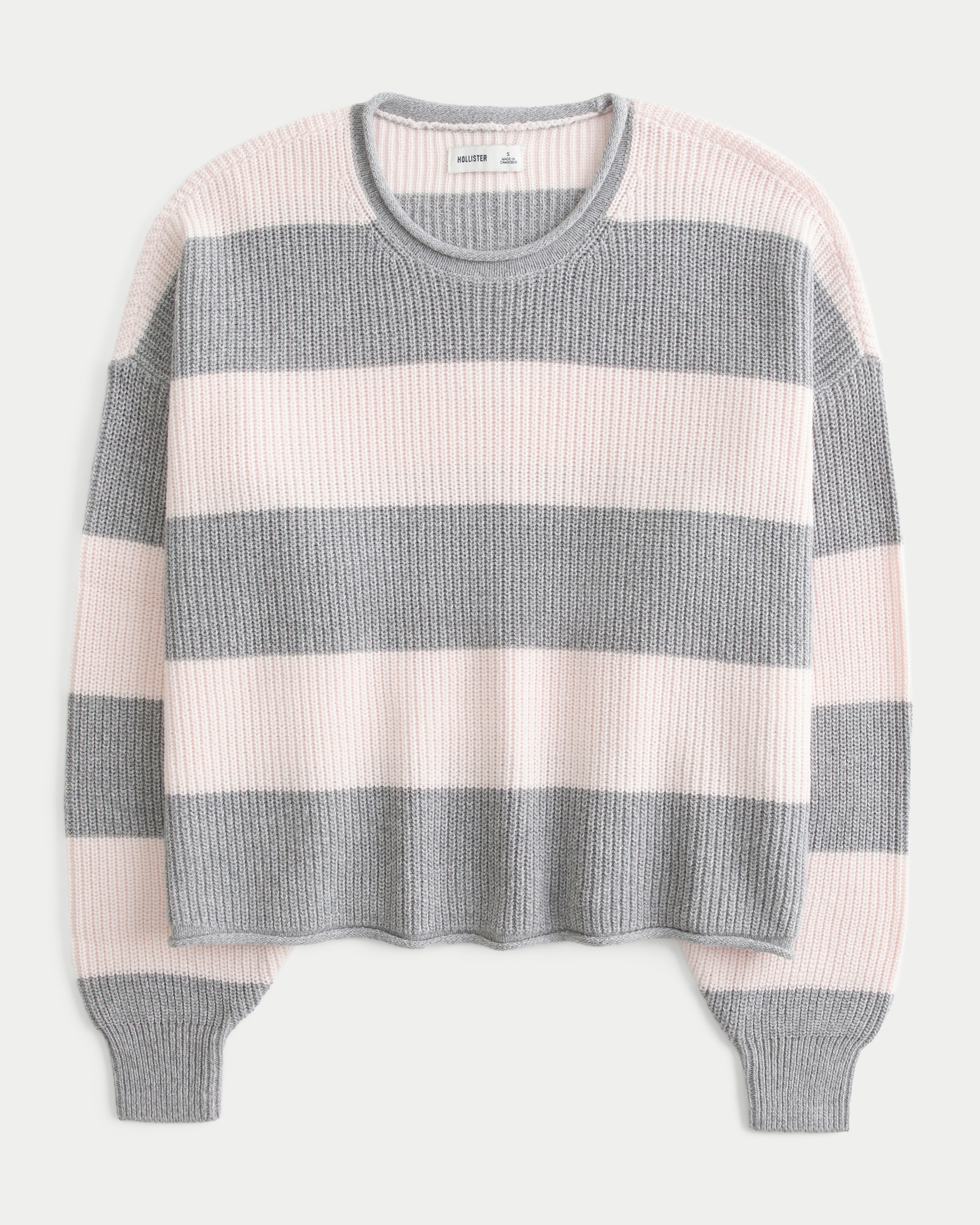 Hollister Easy Rollneck Crew Sweater In Gray