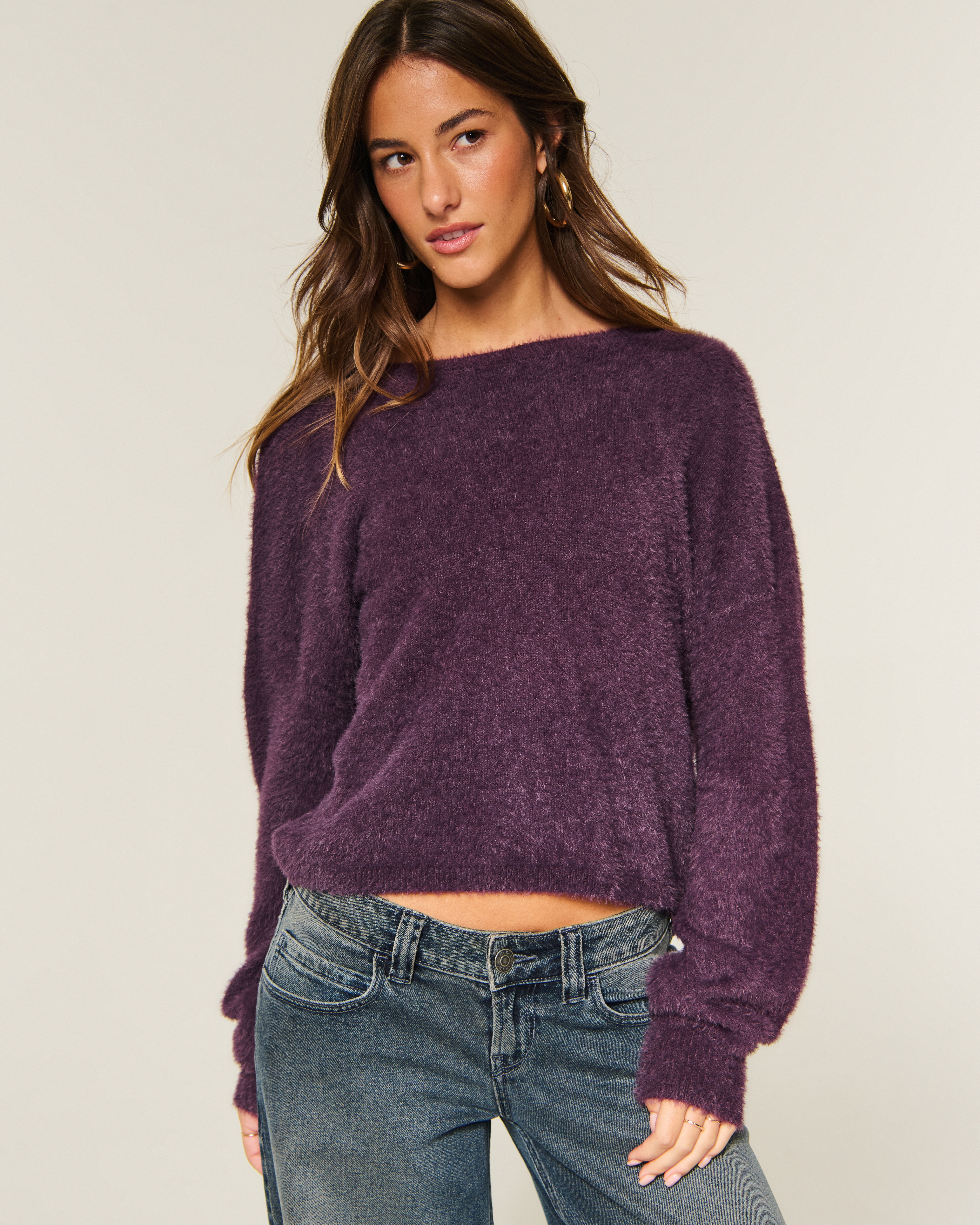 Hollister Easy Twist Sweater In Purple