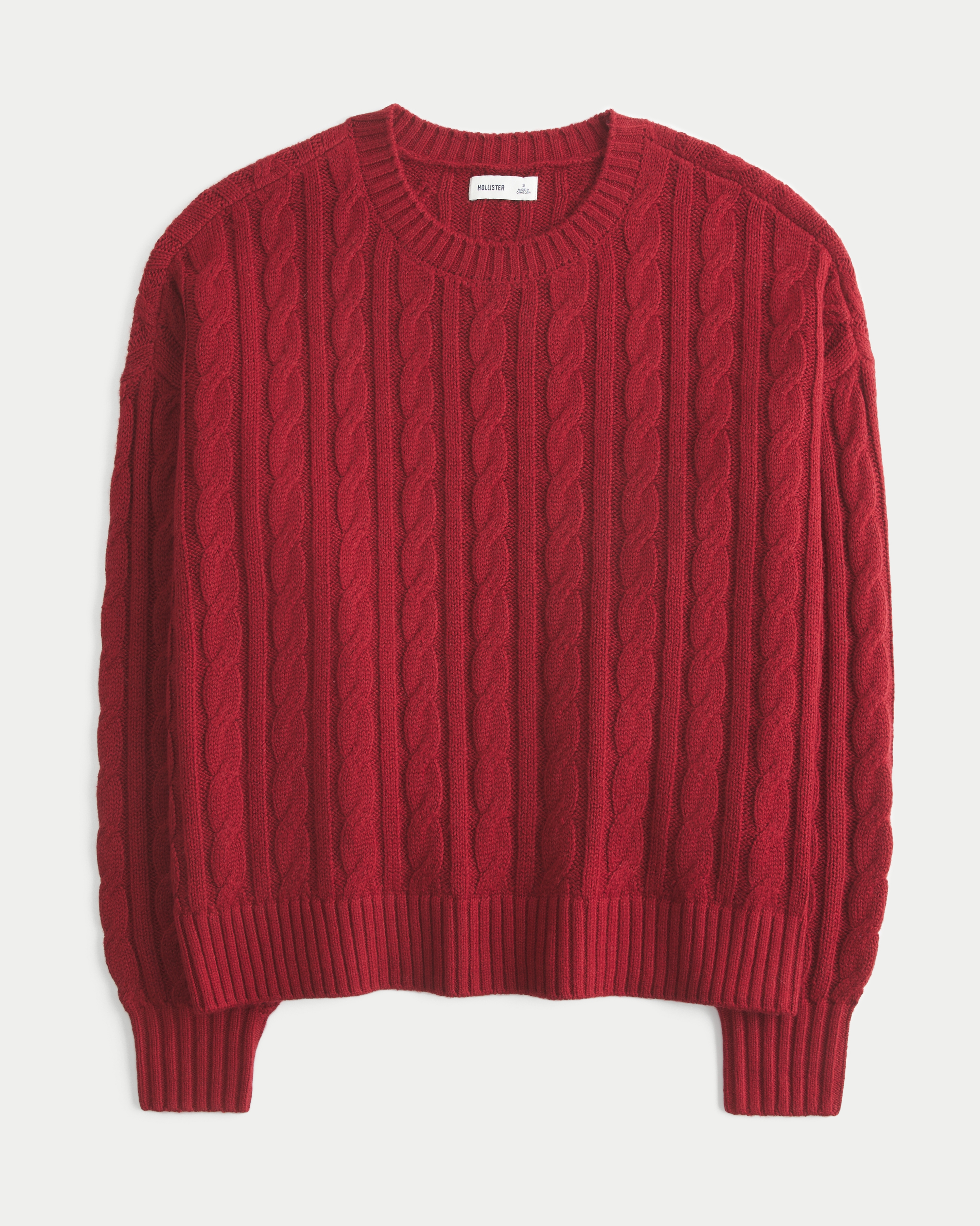 Easy Cable-Knit Crew Sweater