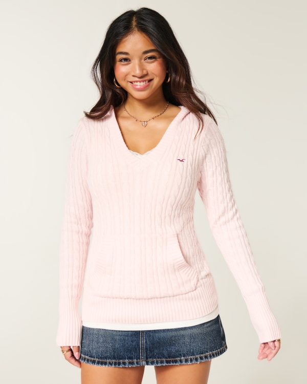 ARCHIVIO フード付きセーター 36 ピンク フードボタンセーター ジャケット オータムウィンターニット