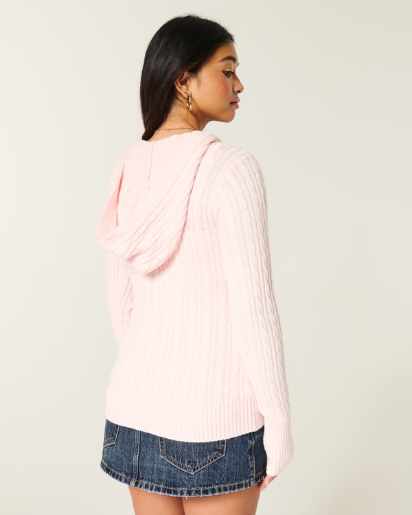 hollister ニット　トップス Next：日本 ホワイト - Hollister ロゴ ケーブルニット Vネック