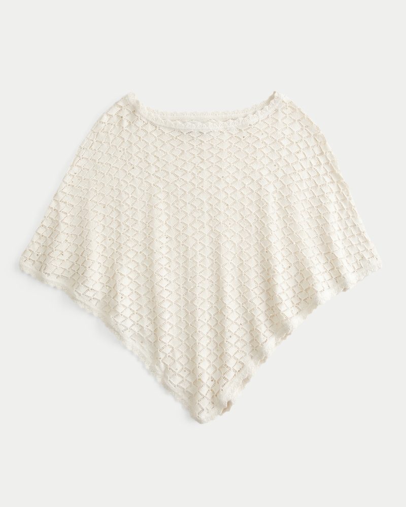Women's Open-Stitch Sequin Poncho | Women's Clearance