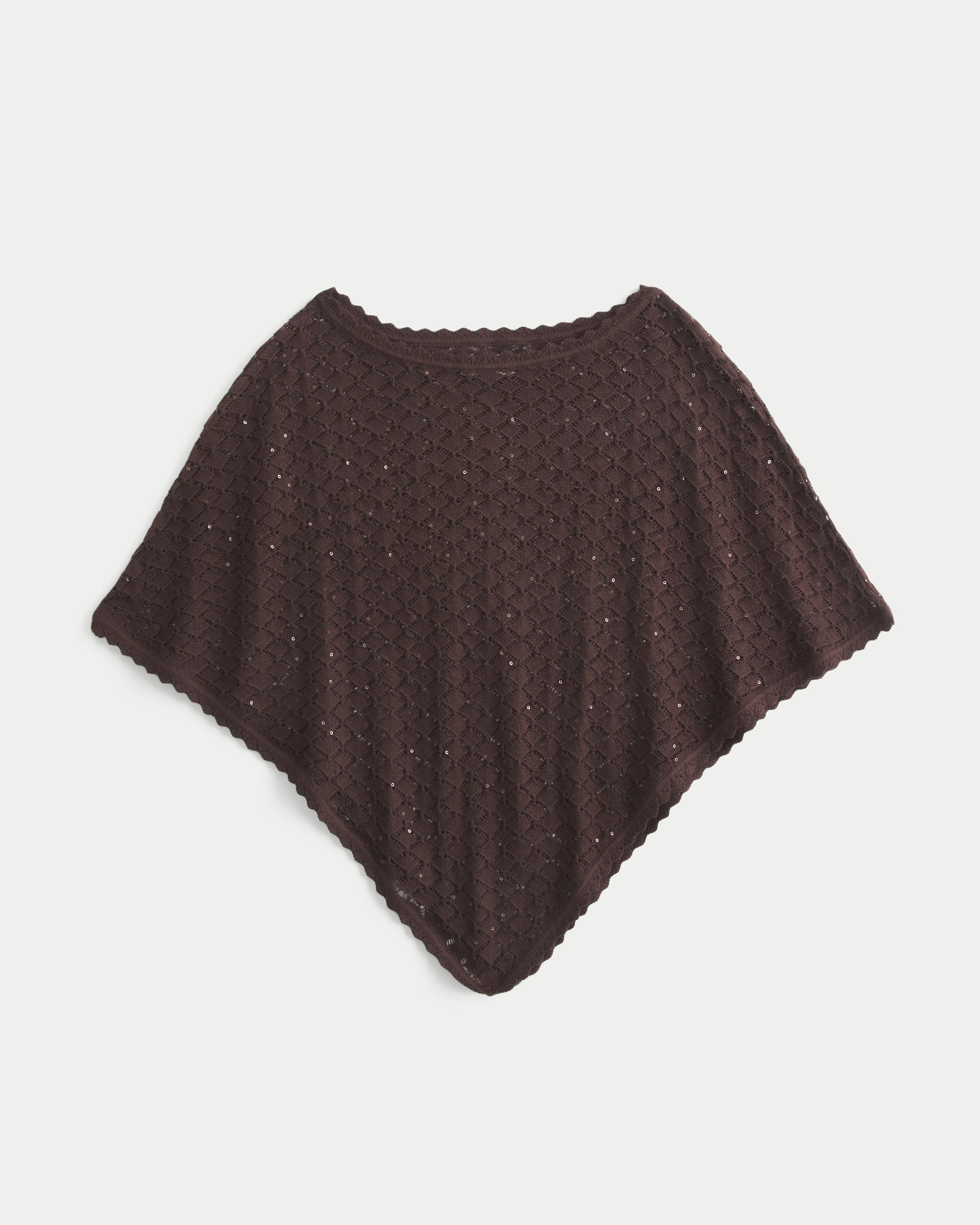 Open-Stitch Sequin Poncho