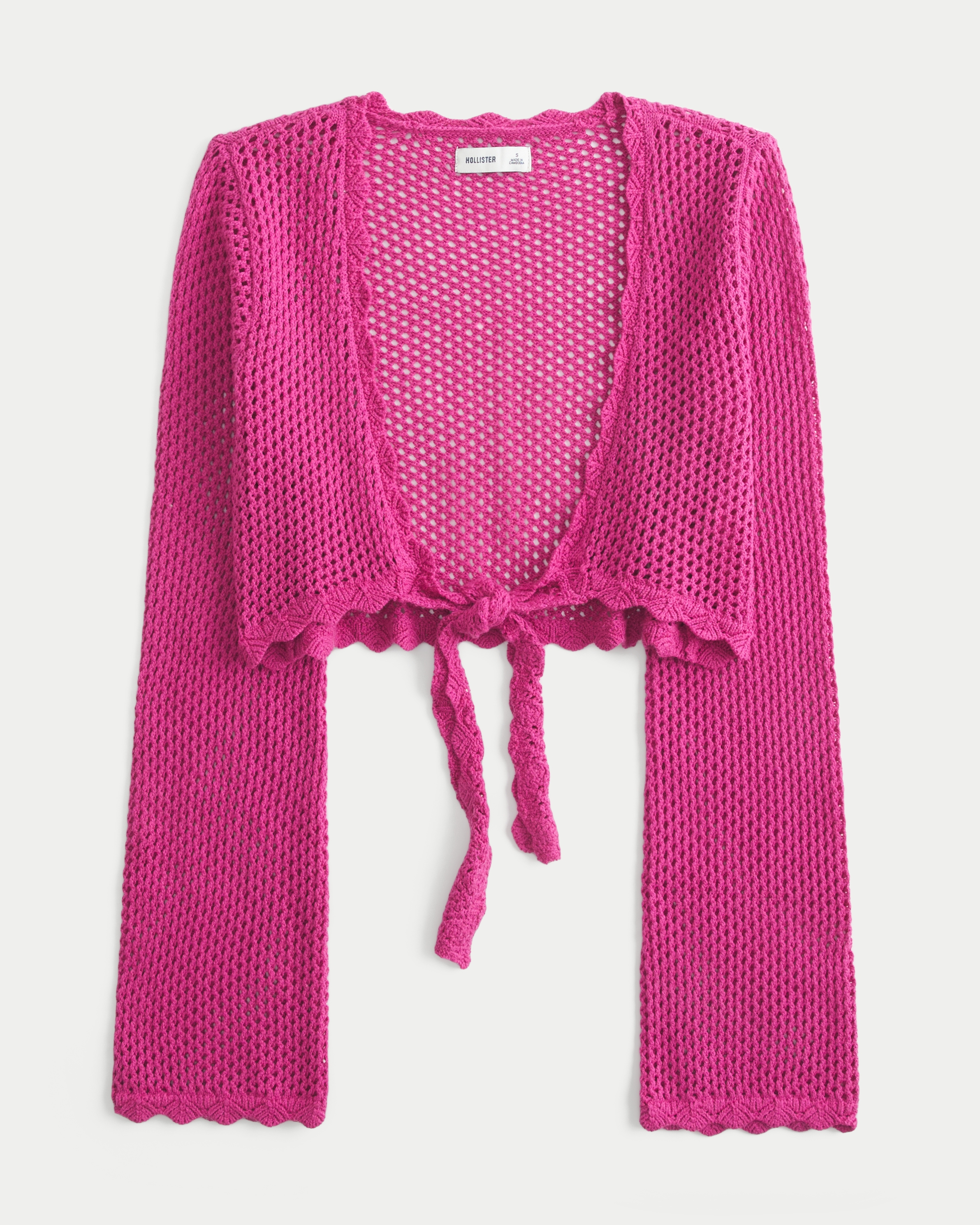 Long-Sleeve Tie Front Shrug
