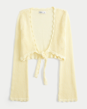 Women's Long-Sleeve Tie Front Shrug | Women's Tops | HollisterCo.com