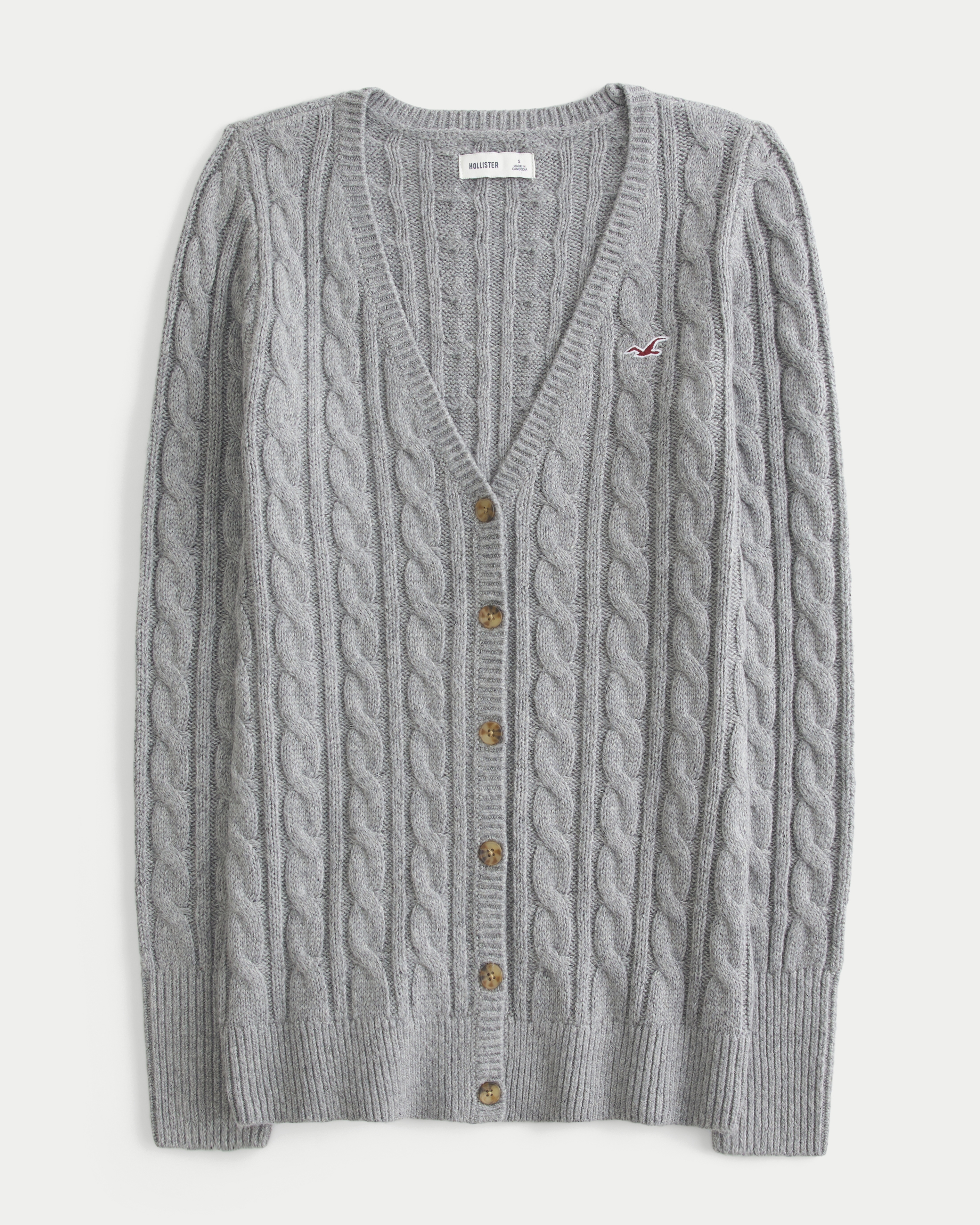 Cable-Knit Icon V-Neck Cardigan