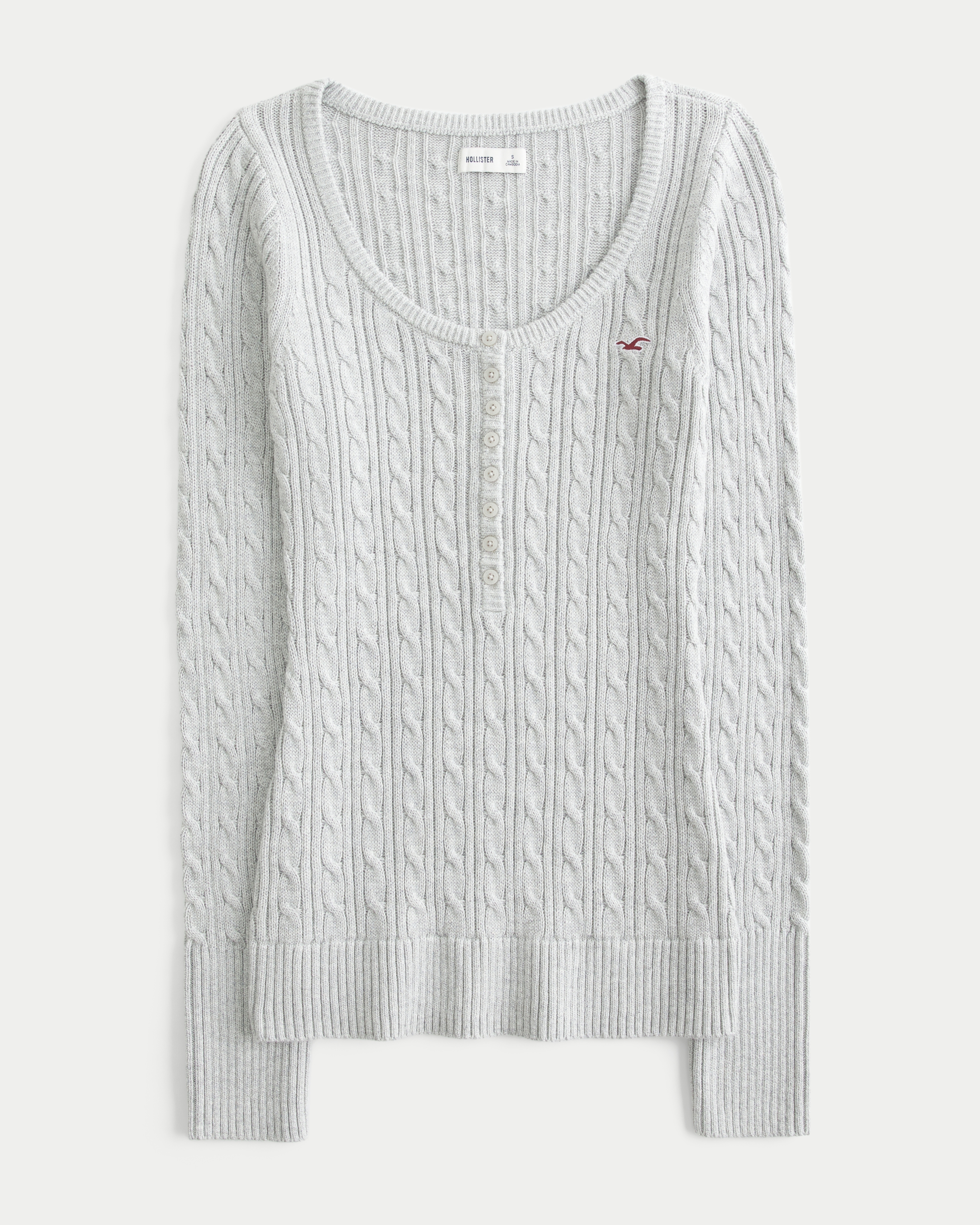 Cable-Knit Icon Henley Sweater