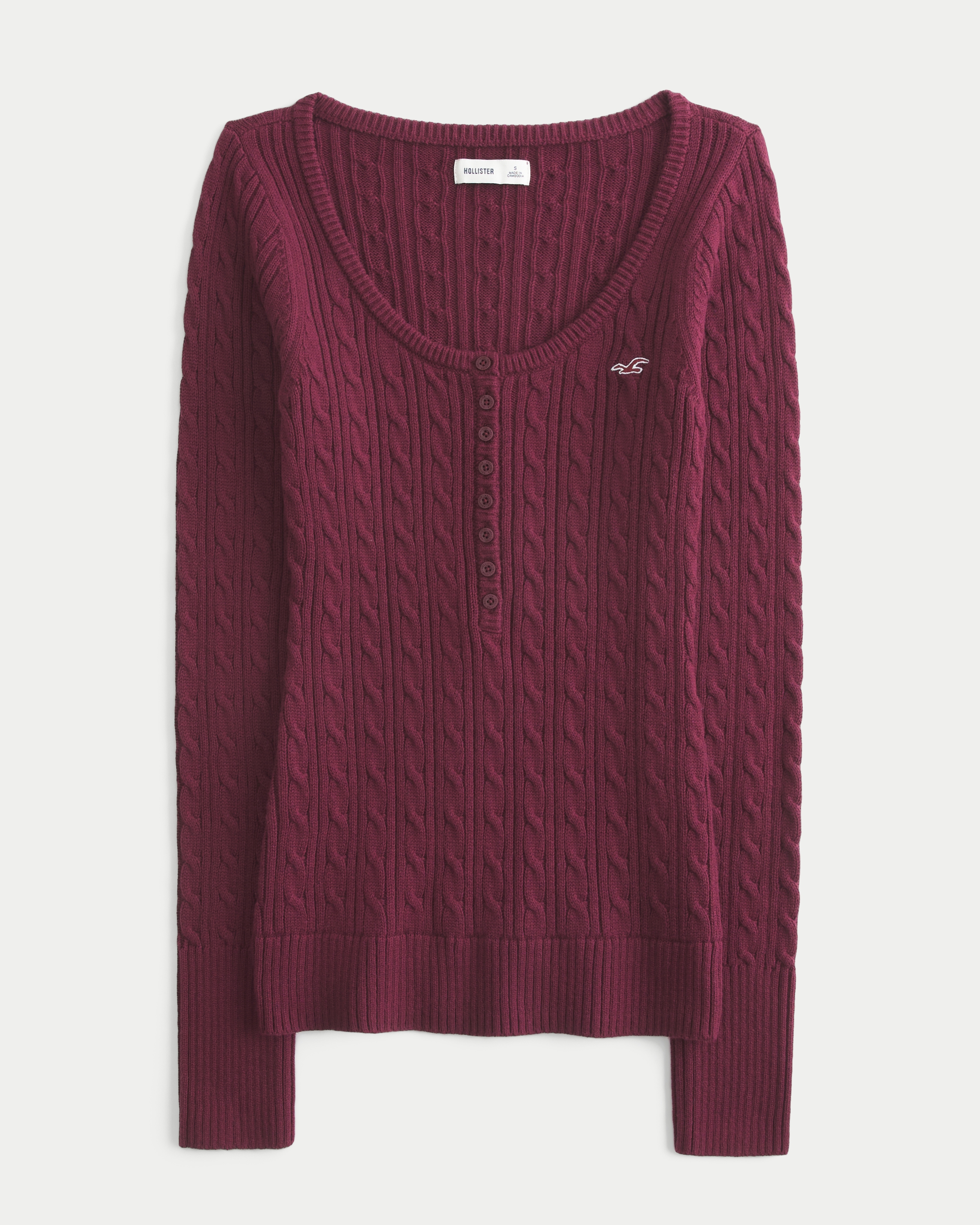 Cable-Knit Icon Henley Sweater